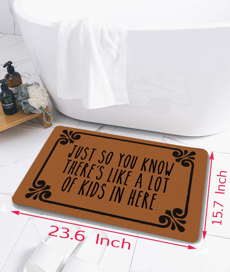 Assaoy Front Door Mat Outside Entrance,Just So You Know There's Like A Lot of Kids in Here Funny Doormats,Entrance Floor Front Mat Indoor//Kitchen Non-Slip Durable Patio Home 23.6 x15.7 in - Image 4